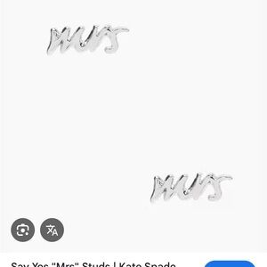 Kate Spade Silver 'Mrs' Studs
